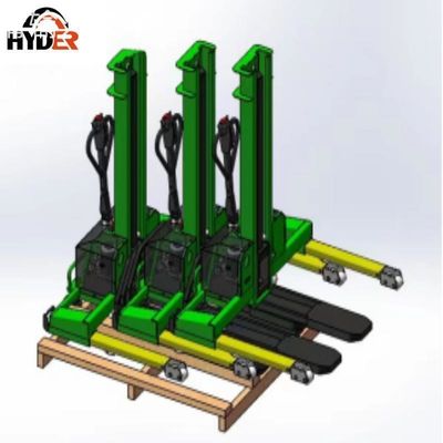 Lift height 800/1000/1300mm 500kg Hyder Fully Electric Straddle Self Lifting Stacker