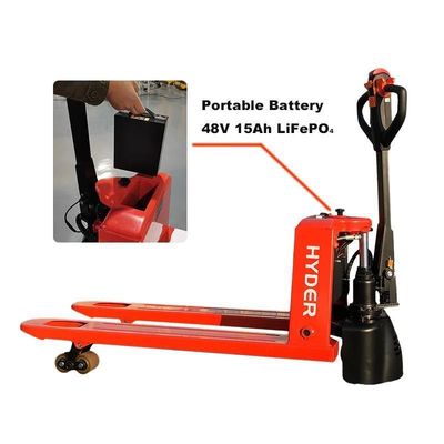 3300lbs Capacity Full Electric Pallet Jack Truck with 48V/15h Battery and DC Motor
